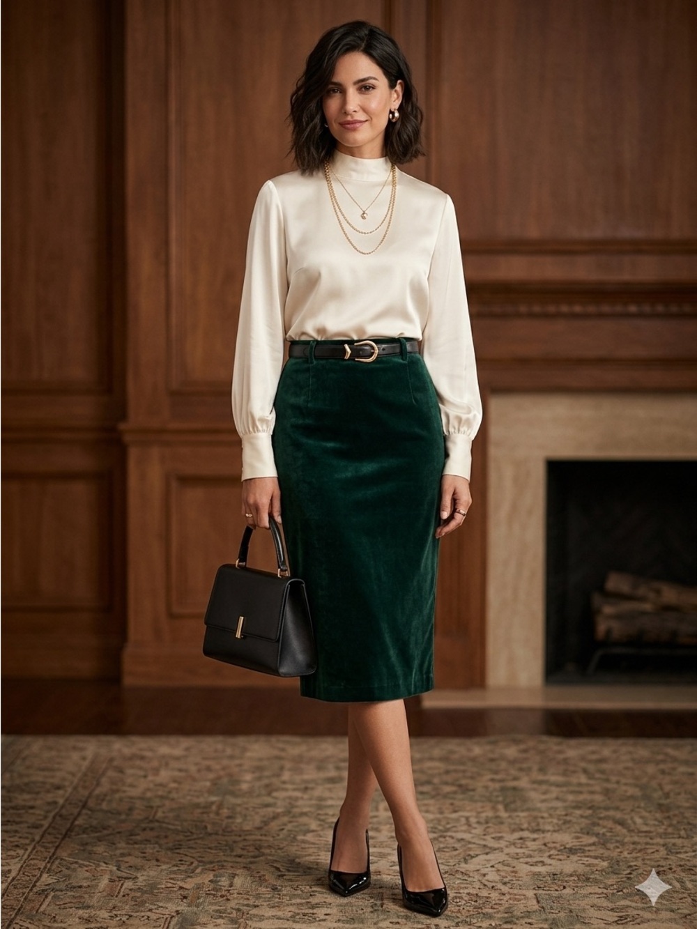 J. Crew Classic Velvet Pencil Skirt - Dark Green NWT